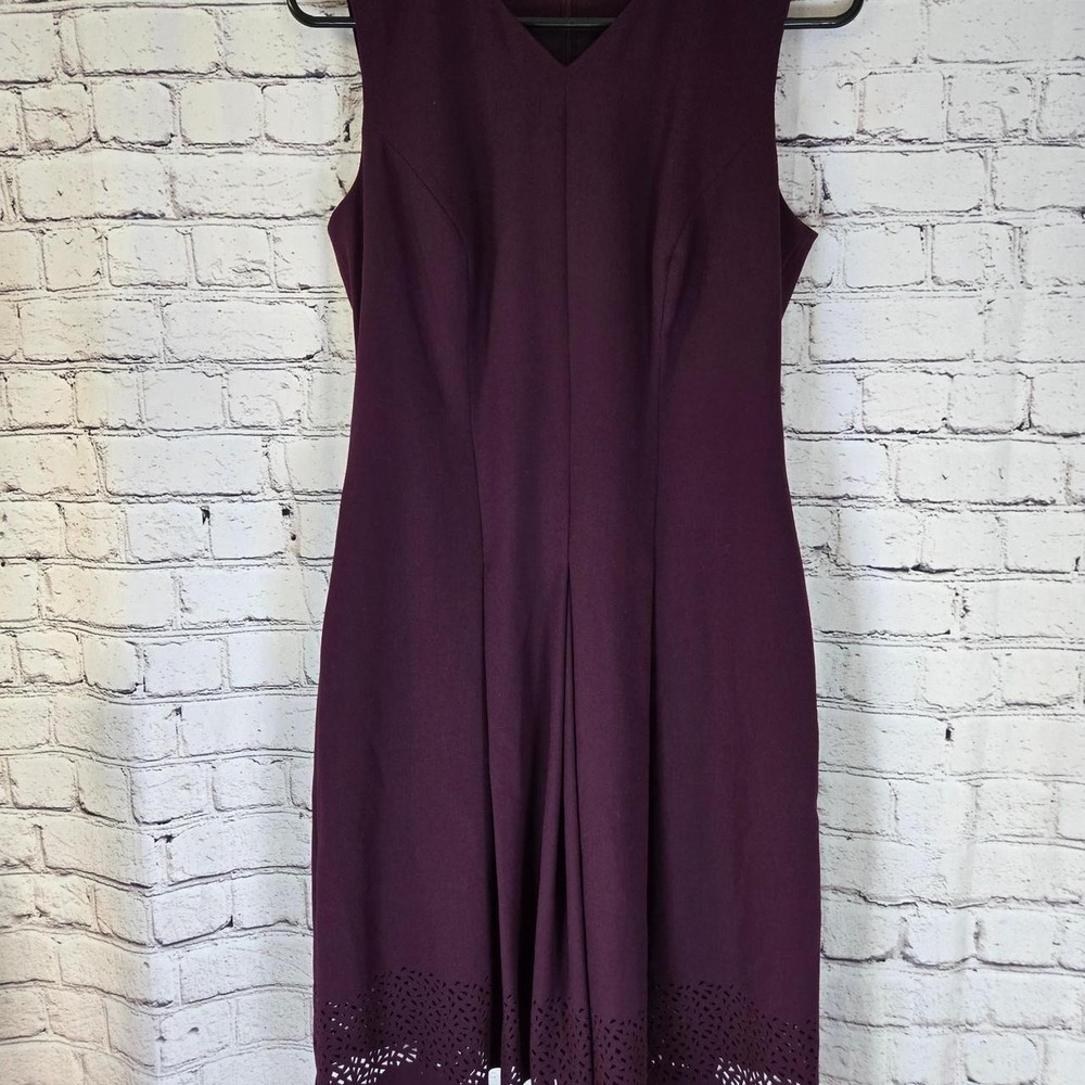 Calvin Klein Women's Sleeveless Purple Fit & Flare Midi Dress Size 4 - Picture 5 of 7